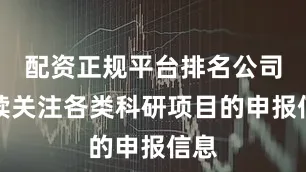 配资正规平台排名公司持续关注各类科研项目的申报信息