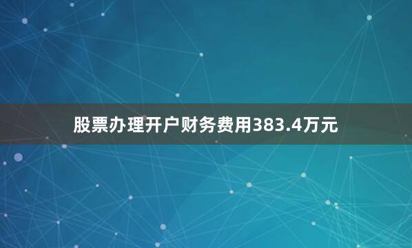 股票办理开户财务费用383.4万元